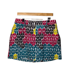 SLAZENGER Women 8 Colorful Geometric Golf Skort Tennis Activewear Feminine